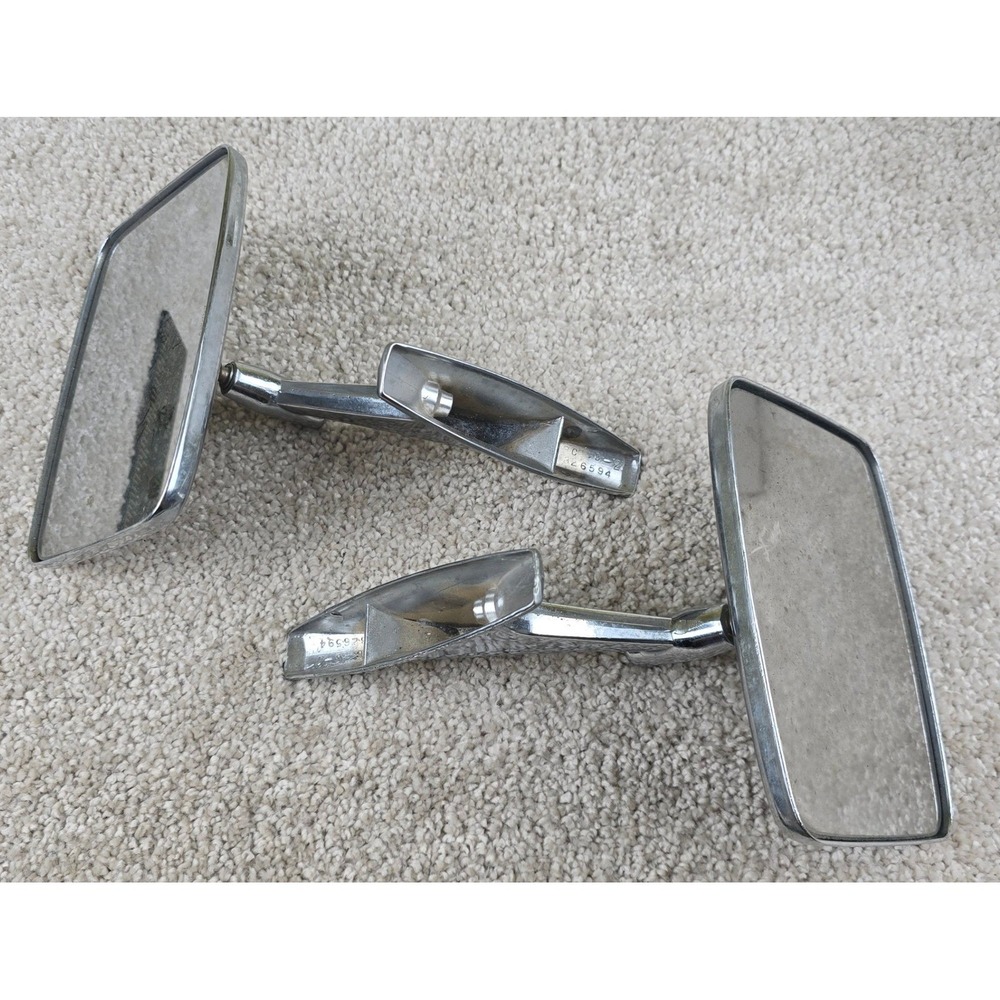 Vintage GM 9826594 Chrome Side Mirrors Pair Buick Chevy Pontiac Olds CBC C-1